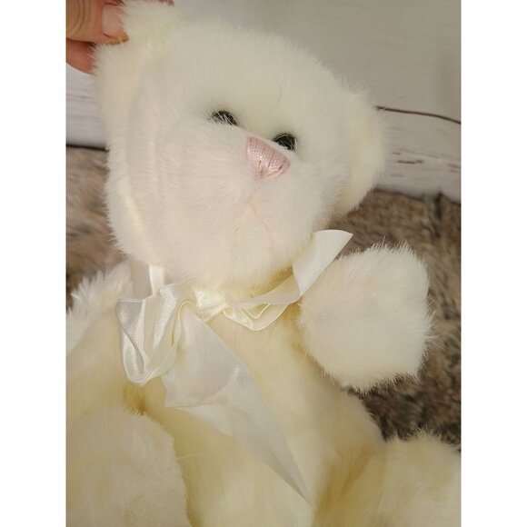 White Angel Plush Teddy Bear With Wings & Bow - Soft Cuddly Stuffed Animal Toy‎ - Picture 7 of 7